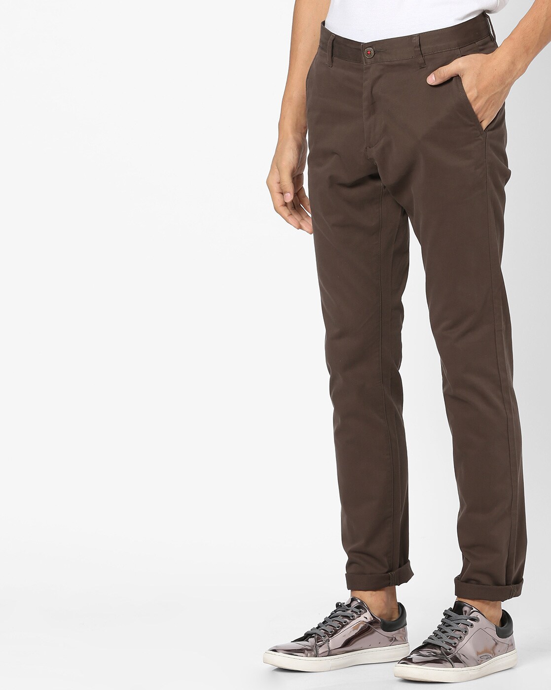Buy Olive Trousers & Pants for Men by NETPLAY Online