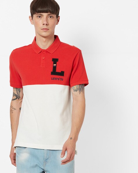 levi's red and white shirt