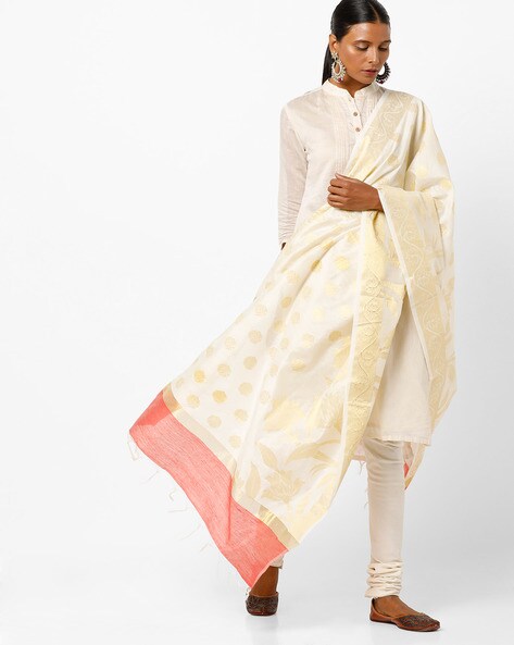 Jacquard Dupatta with Contrast Border Price in India