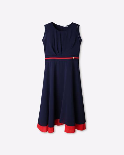 navy blue layered dress