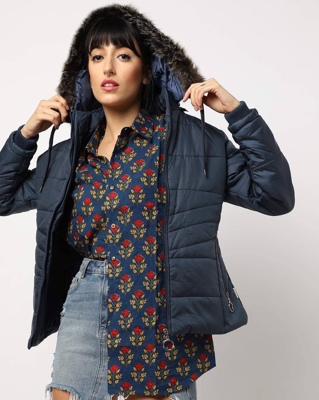 Buy Navy Blue Jackets \u0026 Coats for Women 