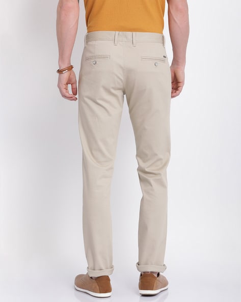 Buy Khaki Trousers & Pants for Men by T-Base Online