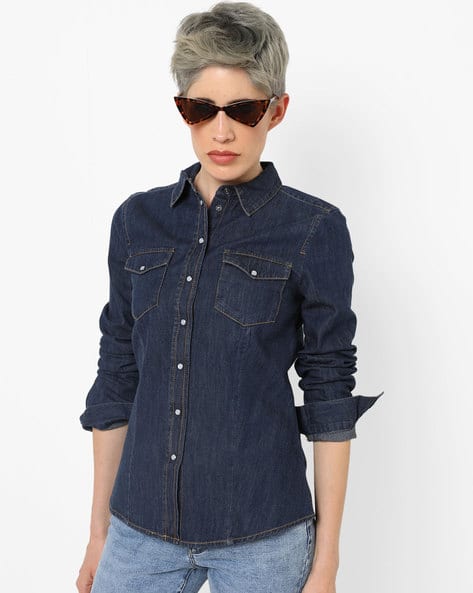 denim shirts for women online