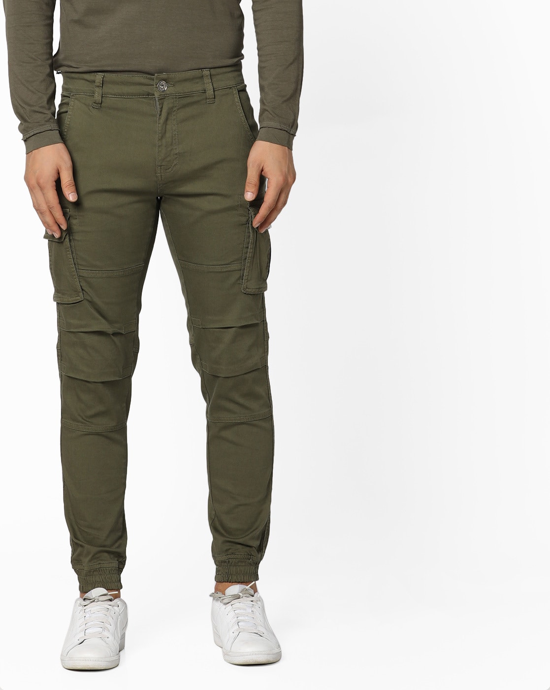 olive green cargo trousers