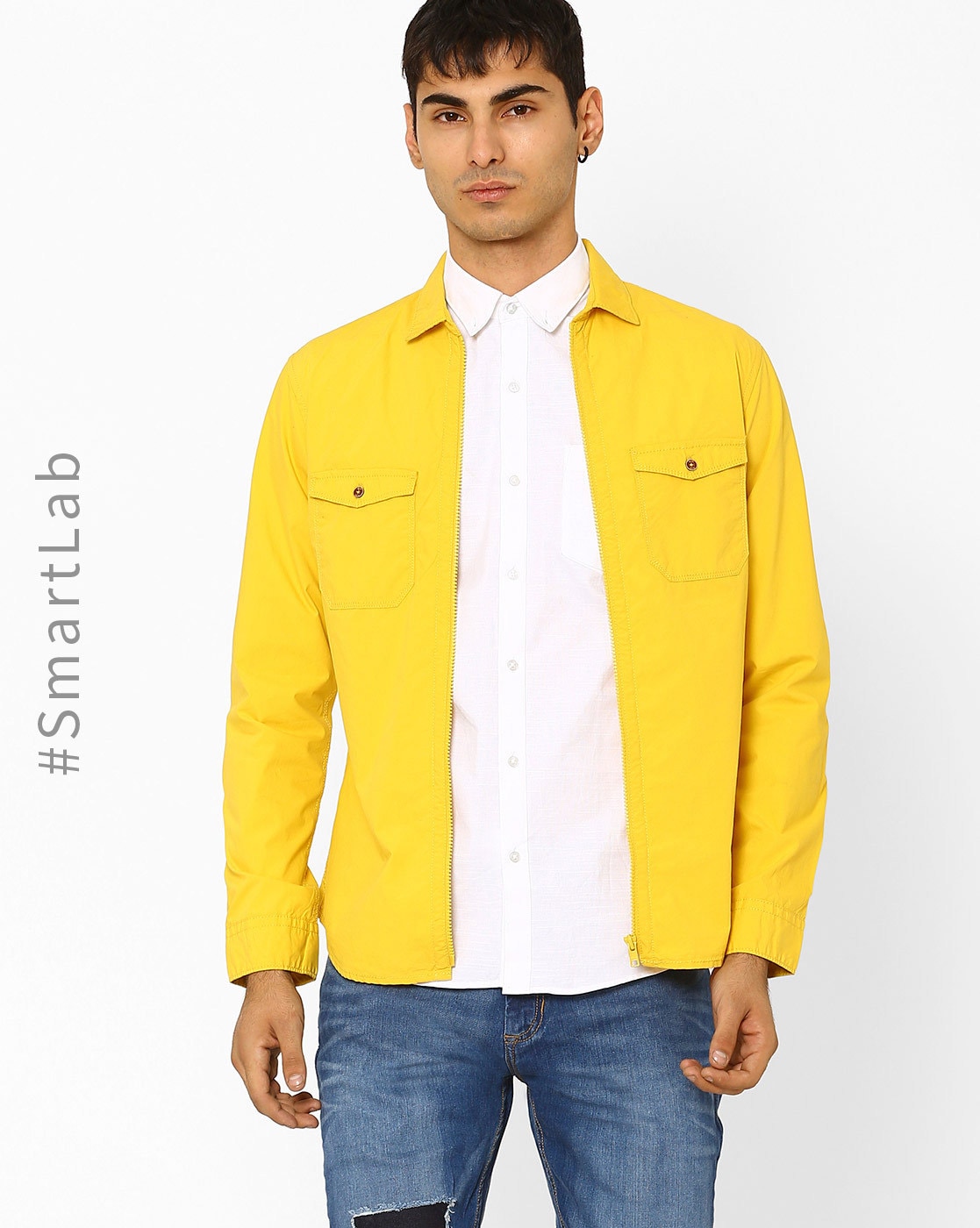 denim yellow shirt