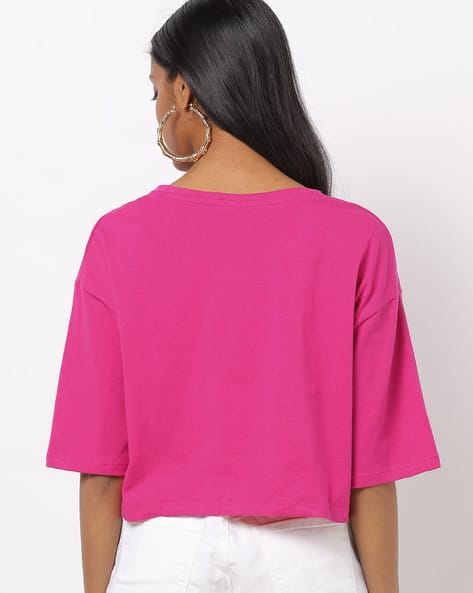 Brand Print Boxy Crop Top (Image - 2)