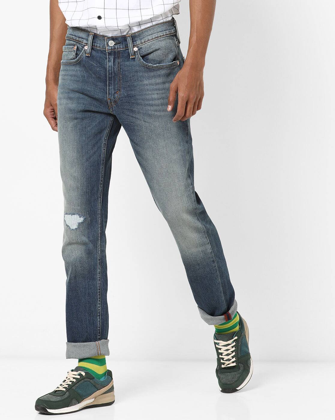 slim mid rise jeans