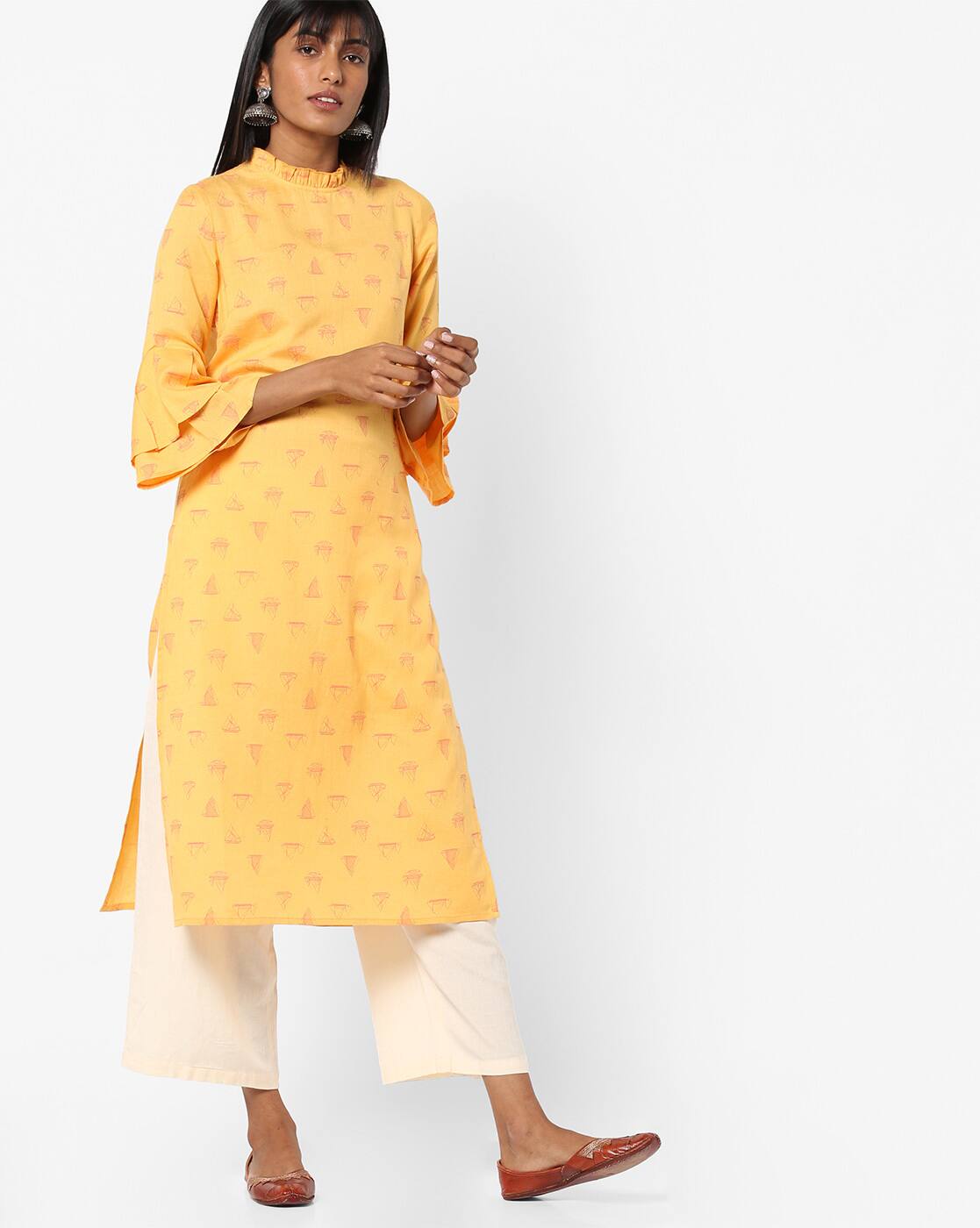 ruffle sleeves kurti