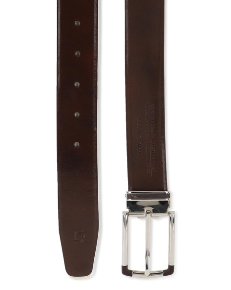 Buy Louis Philippe Men Black & Brown Reversible Textured Leather