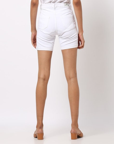 frame white denim shorts