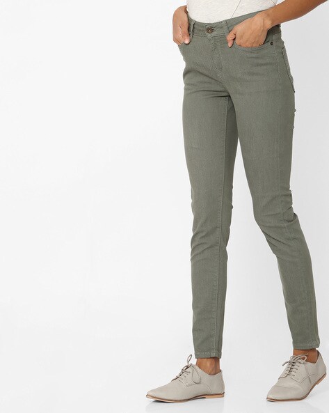 khaki green jeans