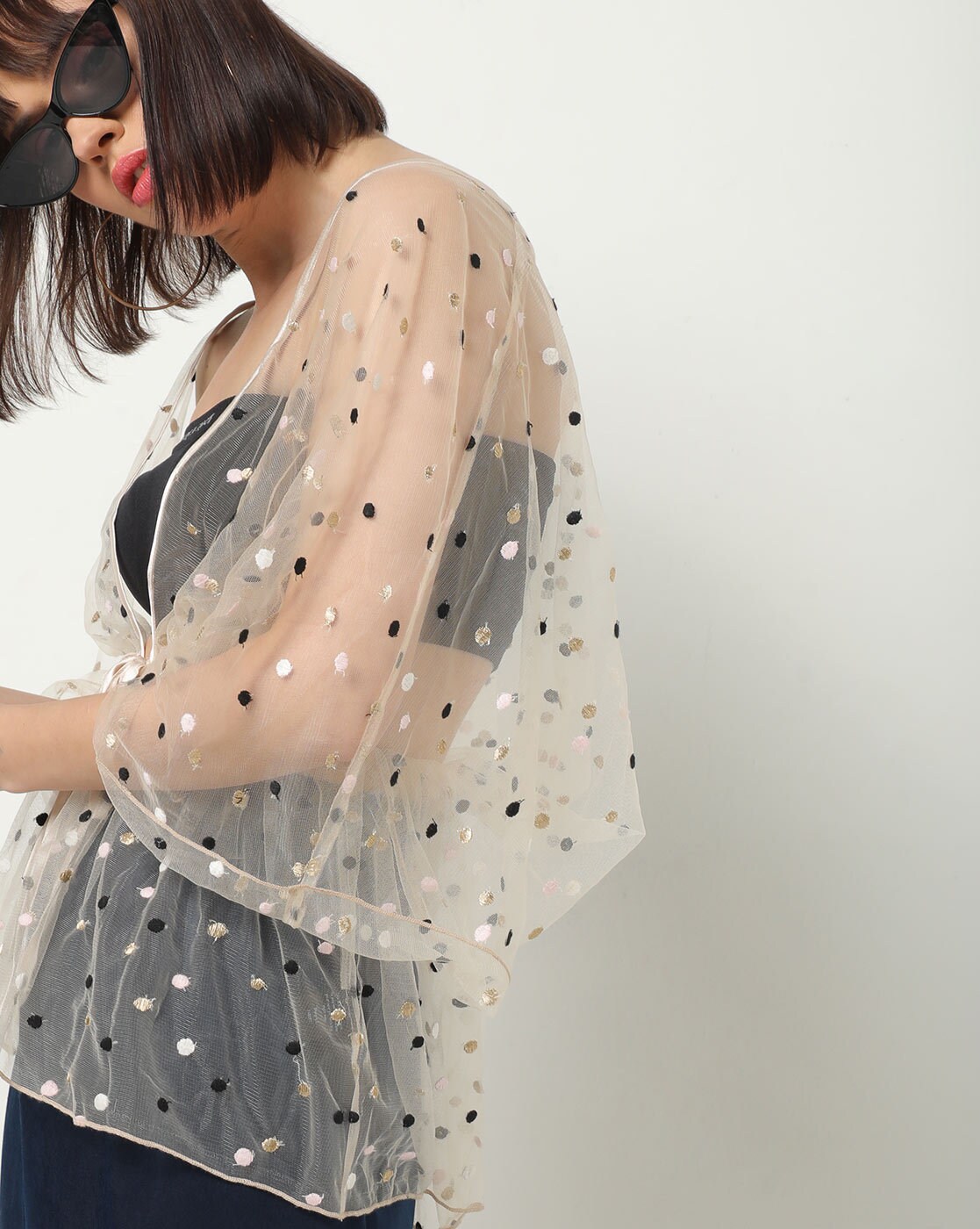 White transparent clearance shrug