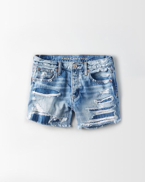 Distressed Denim Hot Pants