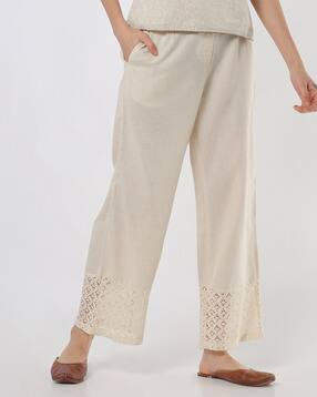 juniper Schiffli Embroidered Pants with Semi-Elasticated Waist-picture-30