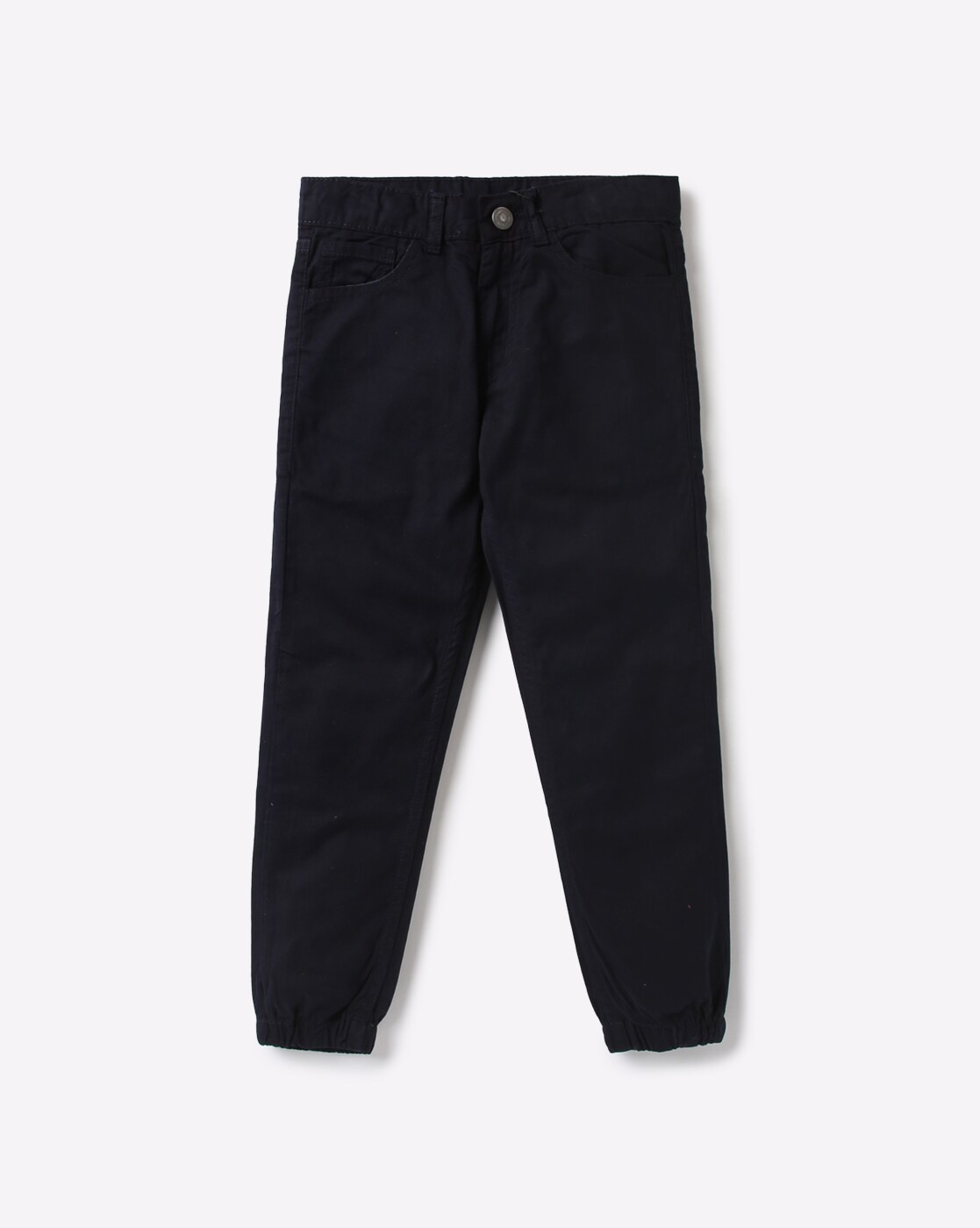 navy blue twill joggers