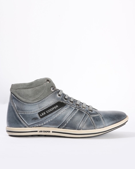 grey leather casual shoes