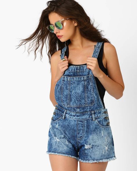 Denim dungarees shorts