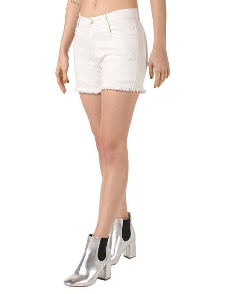 Buy White Shorts for Women by PEPTRENDS 