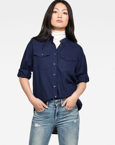 Buy Dark Blue Shirts for Women by KRAUS Online | Ajio.com
