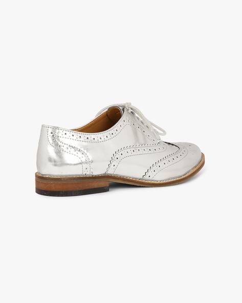 Shoes White Stuff Silver Brogues Buy Silver Flat Shoes For Women - Main Image
