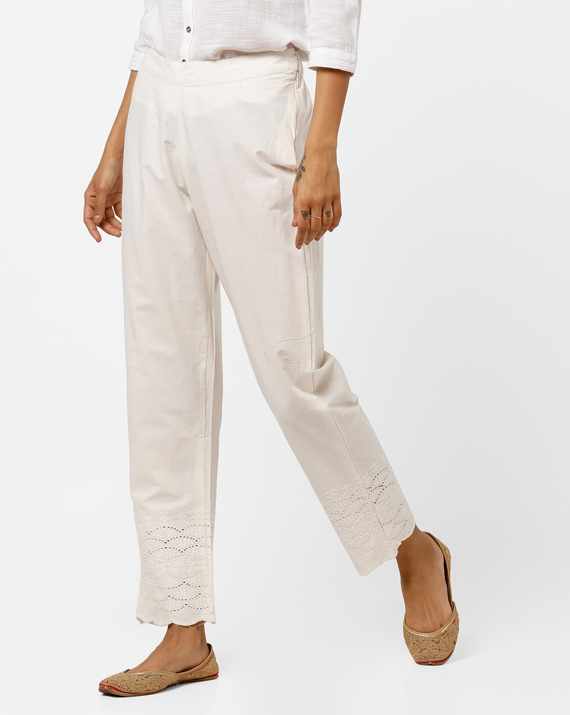 straight ankle length pants