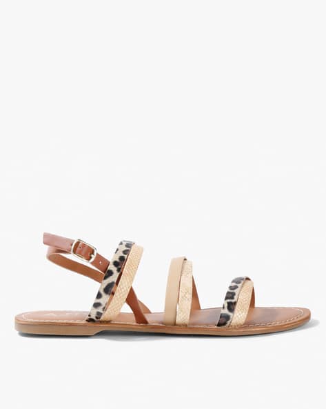 zebra print flat sandals