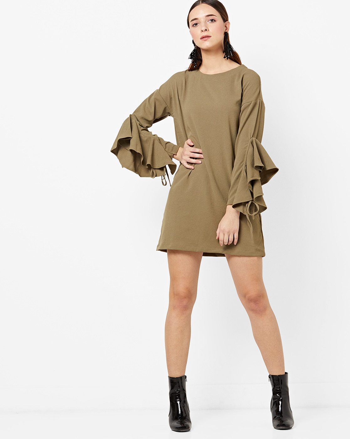 womens olive green dress