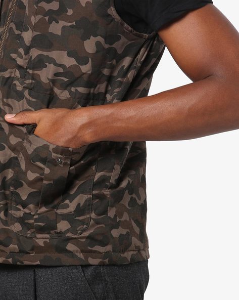 415 Leather Perforated Camouflage Zipper Vest - 415 Clothing, Inc.