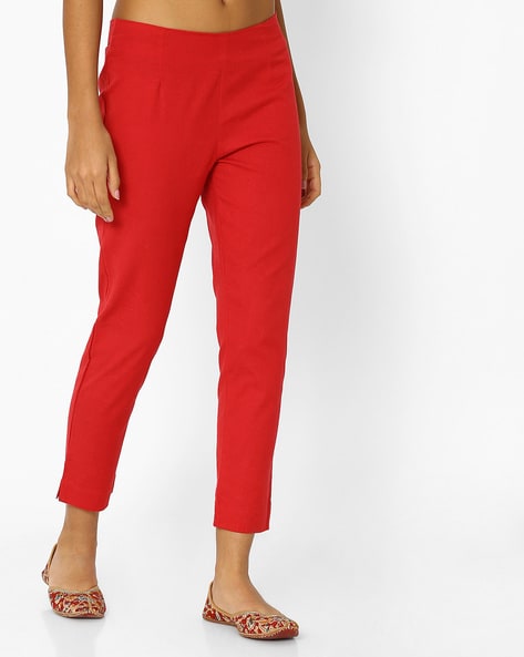 Flat-Front Ankle-Length Pants Price in India