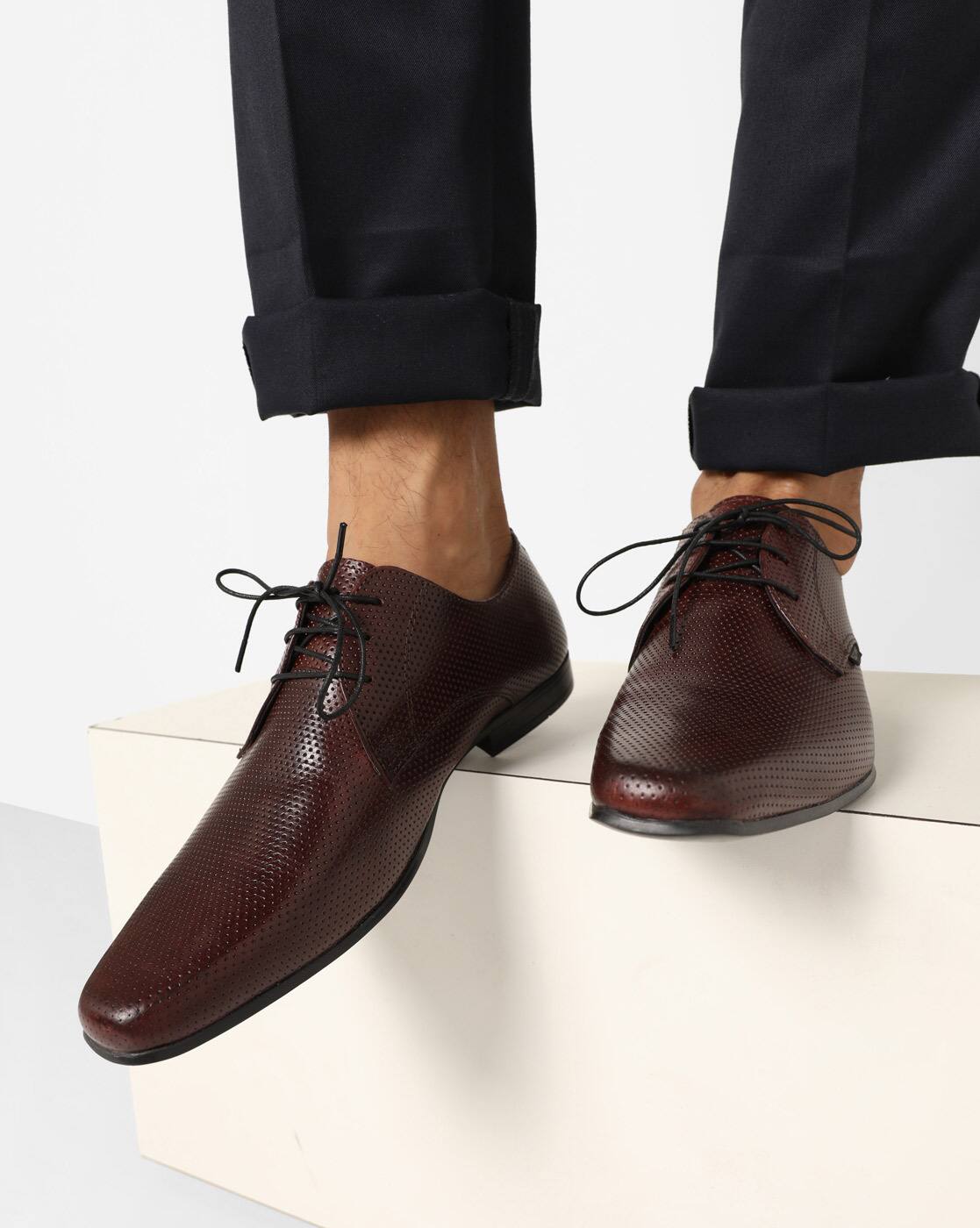 Maroon Formal Shoes for Men by RED TAPE 