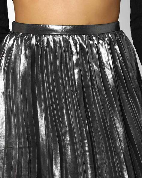 rare london metallic pleated maxi skirt