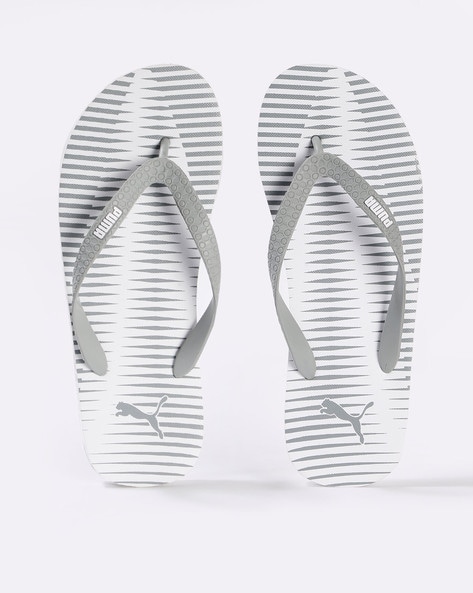 puma gray flip flops