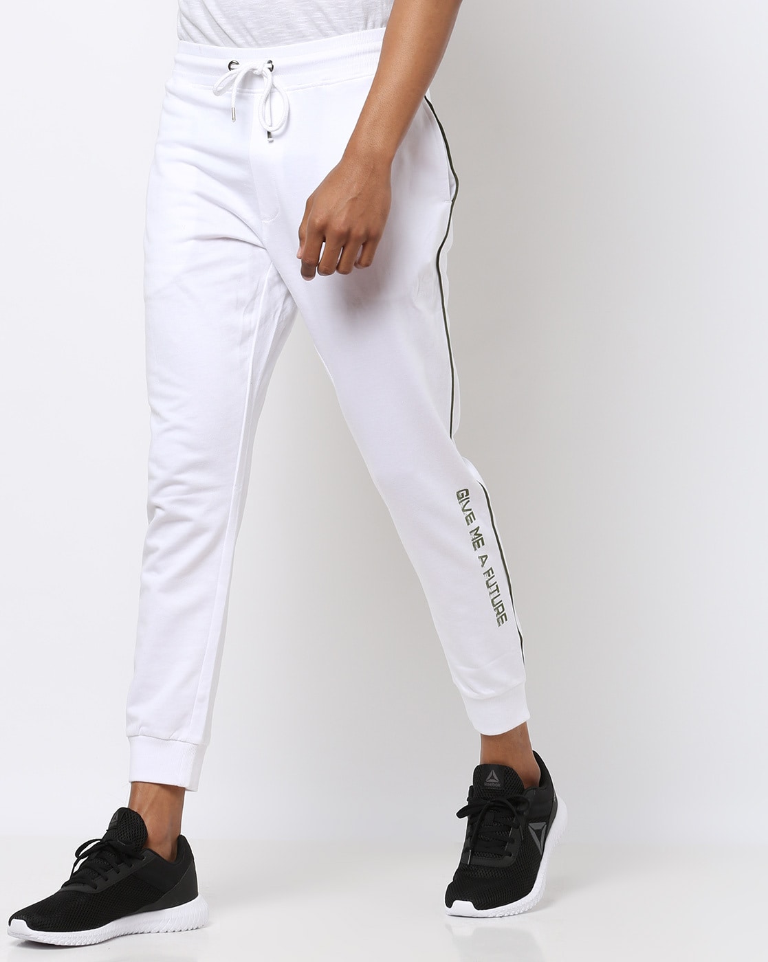 Stripe Track Pants in White and Red | White joggers, Sweatpants, Jogger  sweatpants