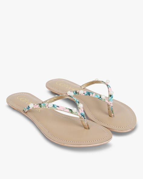 Buy Pink \u0026 Beige Flat Sandals for Women 