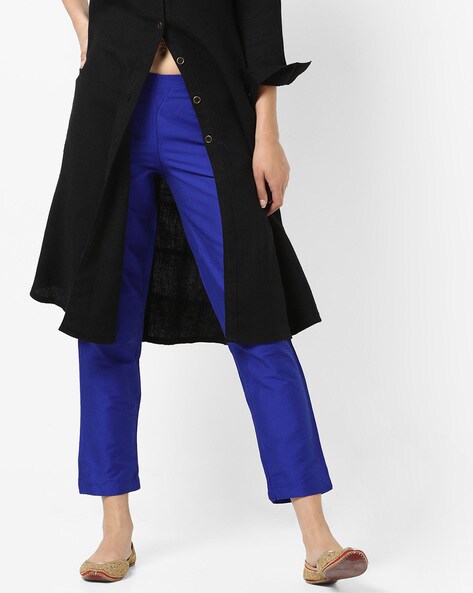 royal blue cropped trousers