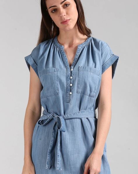 Girls' Gap Denim dress, size 158 - 164 (Light blue) | Emmy