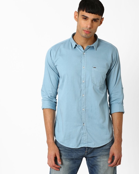 Buy Light Blue Shirts for Men by BASICS 
