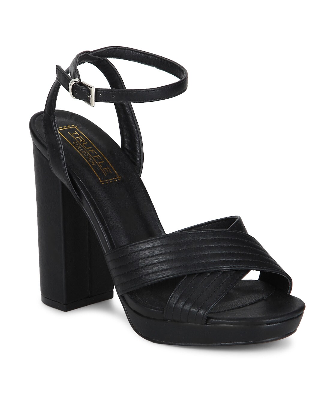 Buy Black Heeled Sandals for Women by Truffle collection Online