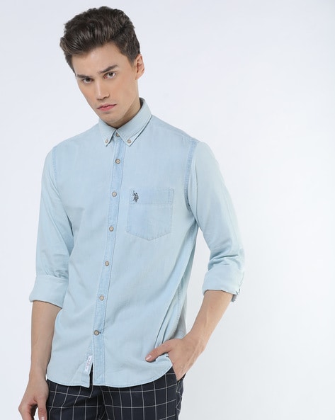 us polo denim shirts