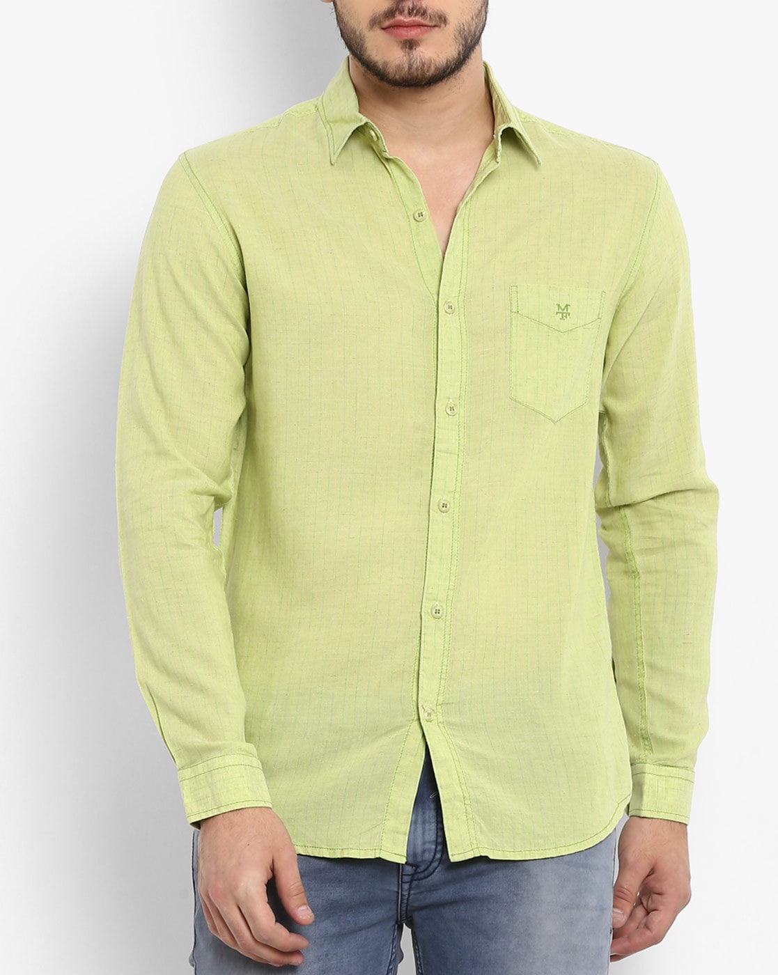Buy Lime Green Shirts for Men by MUFTI Online | Ajio.com