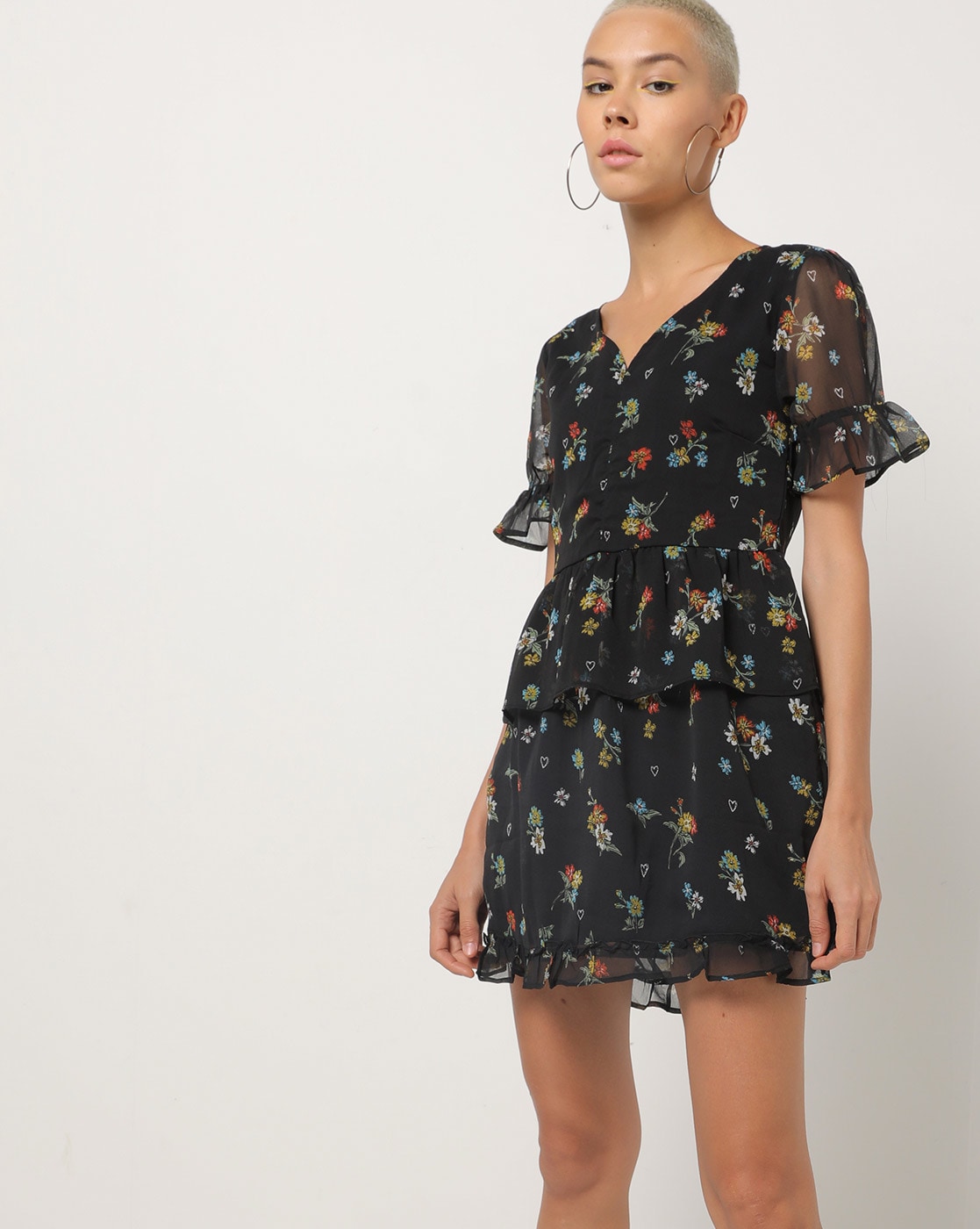 floral black dress