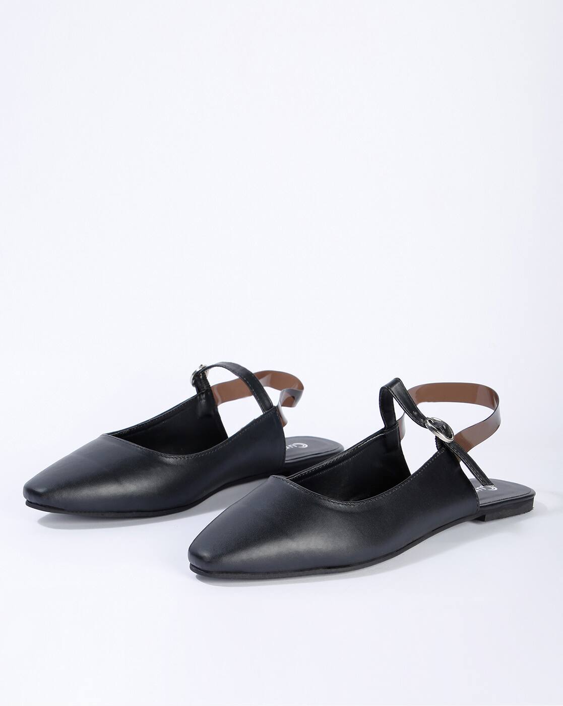 black flat shoes with buckle