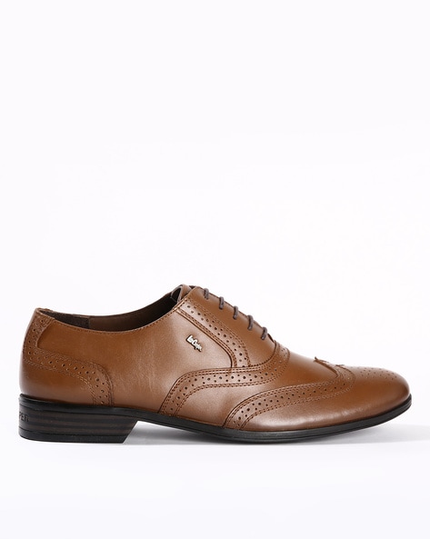 Leather Oxfords with Broguing