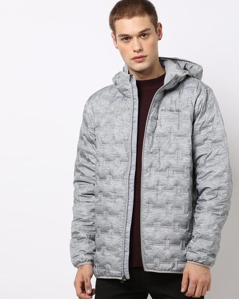 grey down jacket