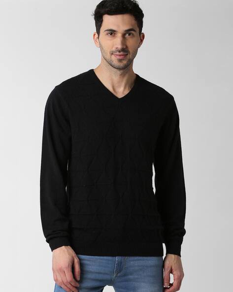 PETER ENGLAND Textured V-Neck Pullover