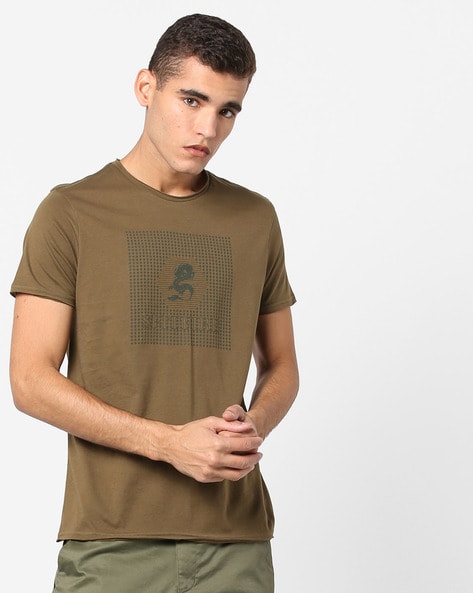 brown crew neck t shirt