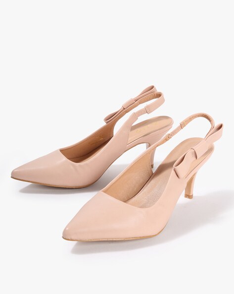 nude kitten heel slingbacks