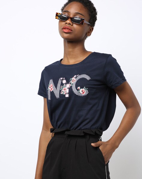Crew-Neck T-shirt with Typography