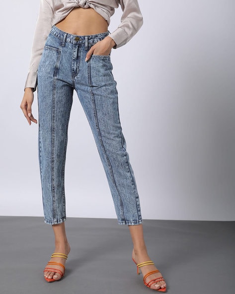 tapered fit jeans women's