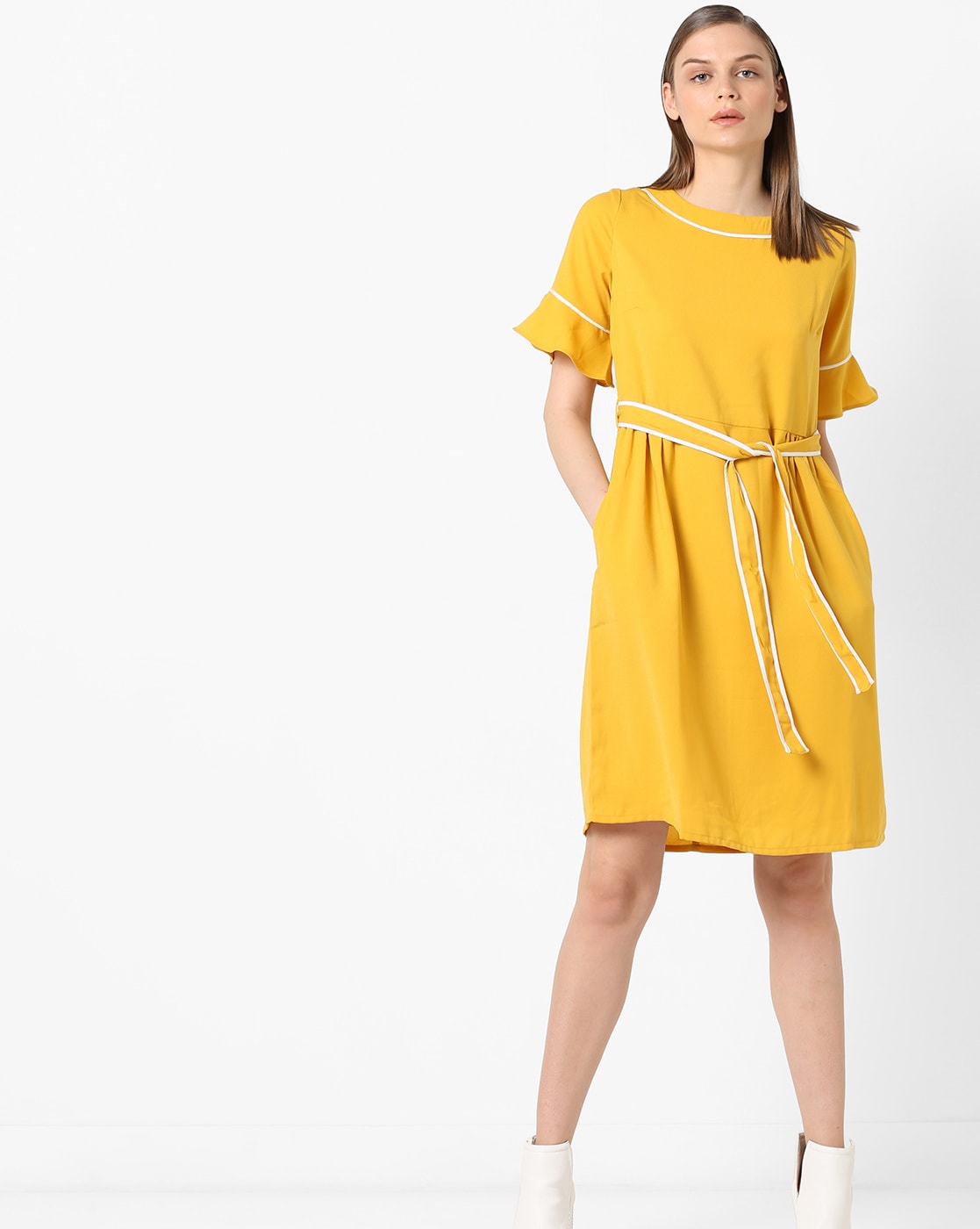 casual mustard yellow dresses